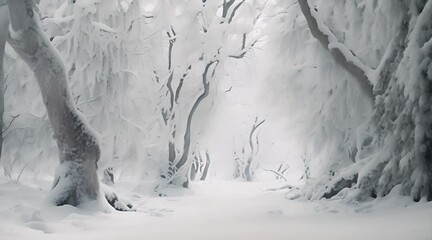 Wall Mural - snow covered trees