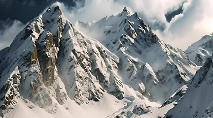 Wall Mural - snow covered mountains