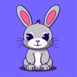 Cute Rabbit Vector Illustration. Bunny Logo  Cartoon Character. Animal Logo Concept Isolated. Flat Simple Cartoon Style Suitable for Web, Banner, Flyer, Sticker, Card, Education