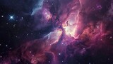 Fototapeta Sypialnia - Glowing huge nebula with young stars. Space background.
