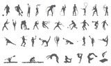 Fototapeta  - Olympic sports game icon bundle. athlete sports glyph bundle