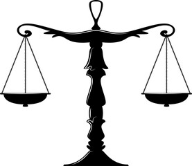 Wall Mural - Mass balance scales isolated law and justice icon