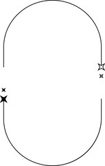Wall Mural - Oval geometric figure frame with stars