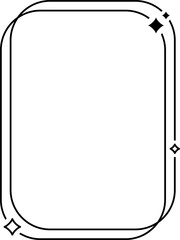 Wall Mural - Minimalist line frame with stars and sparkles