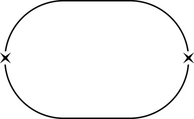 Wall Mural - Modern minimal line oval frame with sparkle star
