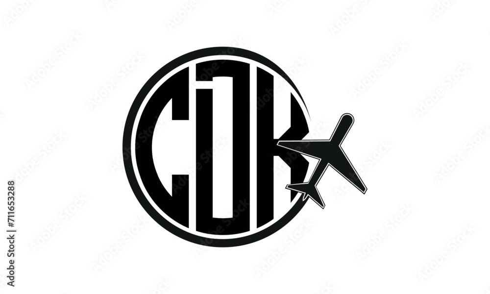 CDK three initial letter circle tour & travel agency logo design vector ...