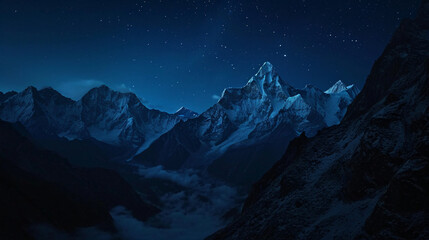 Wall Mural - Midnight at the Top of the Mountains.