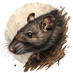 Wall Mural - illustration of a rat