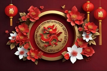 Wall Mural - Chinese New Year background, Dragon New Year