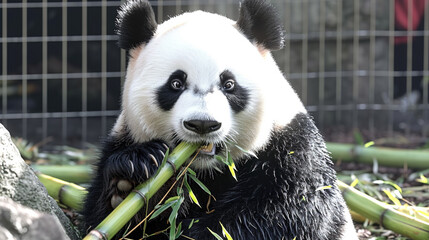 panda eating bamboo