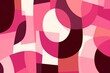 Colorful animated background, in the style of linear patterns and shapes, rounded shapes, dark pink and beige, flat shapes