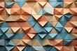 3d illustrated wooden triangles on a background. 3d wallpaper
