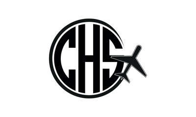 CHS three initial letter circle tour & travel agency logo design vector template. hajj Umrah agency, abstract, wordmark, business, monogram, minimalist, brand, company, flat, tourism agency, tourist