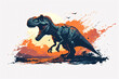 Illustration of a roaring Tyrannosaurus Rex in dynamic pose