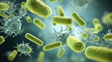 Close Up View Of 3d Microscopic Bacteria  Probiotics, Oral Bacteria, And Their Fascinating World