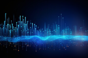 Wall Mural - digital graphic abstract background for technological processes, neural networks, digital data stora