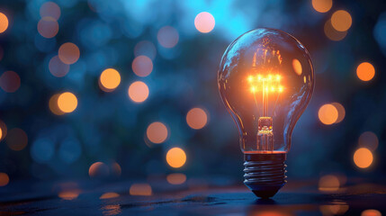Wall Mural - brilliance in the dark light bulb moment