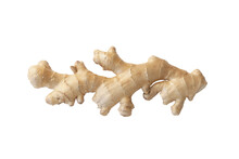 Fresh Ginger Root Isolated On White Background. Top View  