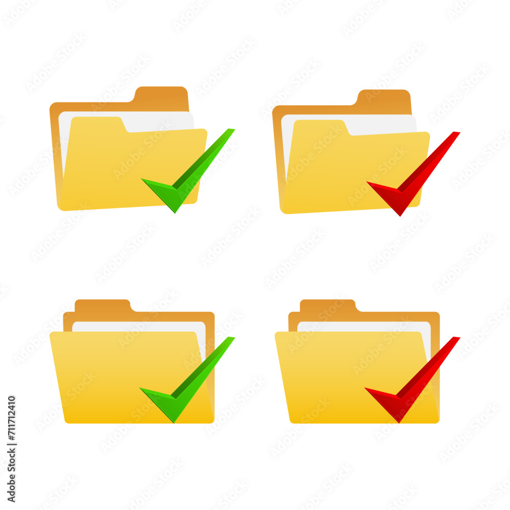 folder check mark color icon vector. folder check mark sign. Stock ...