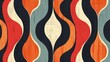This mid-century abstract background features captivating wallpaper patterns, defined by vintage and retro color schemes.