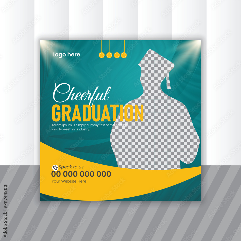 vector happy graduation or graduation ceremony square Instagram social ...