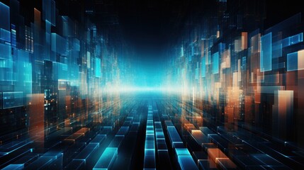 Canvas Print - transferring data in a digital world abstract background