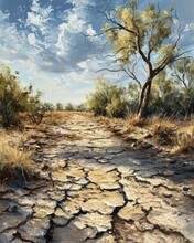 A Dry Riverbed - Ai-generated
