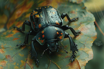 Wall Mural - 3d science fiction nature beetle portrait