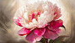 Piękny kwiat różowej Piwonii, tapeta, dekoracja. Generative AI