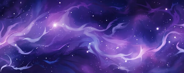 Wall Mural - Purple magic starry night. Seamless vector pattern with stars texture marble