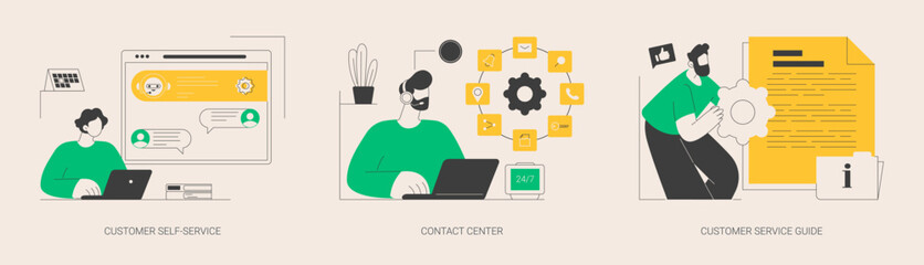 Wall Mural - user support abstract concept vector illustrations.