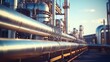 © KatrinaQQ - Gas pipes for the oil industry. a clean pipeline for renewable energy production. pipeline for gas or oil, pure hydrogen gas for the production of environmentally friendly electricity.