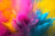 A burst of vivid Holi colors creating a vibrant explosion