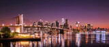 Fototapeta  - Brooklyn Bridge and Lower Manhattan sunset