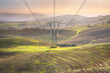 Electrical transmission tower in the Tuscany landscape.