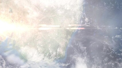 Zoom in from space and focus on Orange, Australia. 3D Animation. Background for travel intro. Elements of this image furnished by NASA.