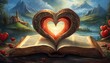 love and religion bible and heart