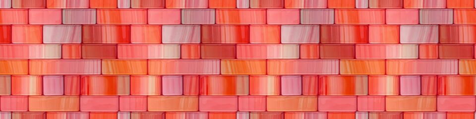 Aufkleber - Pink colored abstract grunge glass square rectangle mosaic tile mirror wall texture background banner panorama, seamless pattern