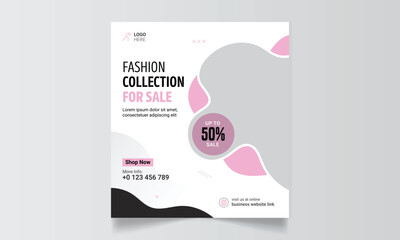 Wall Mural - New arrival Fashion Sale Social media post or web banner vector template.