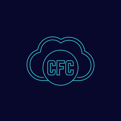 Poster - CFC gas line icon with a cloud