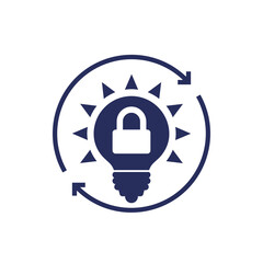 Poster - patent renewal vector icon with light bulb