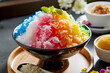 Ais kacang from Malaysia - A colorful shaved ice dessert topped with various ingredients like red beans, corn, grass jelly, and drizzled with sweet syrups and condensed milk