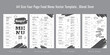 Restaurant cafe menu, template design, A4 size four page food menu template, Bleed 3mm