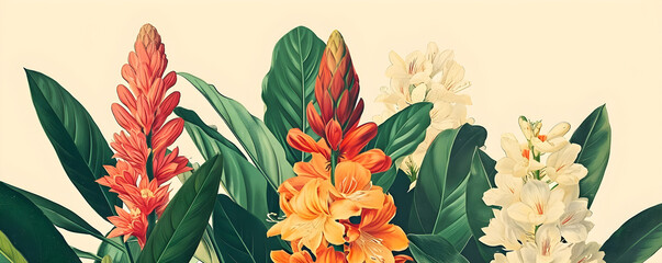 Poster - Botanical vintage art design of a floral plant, perfect for poster or wallpaper print.