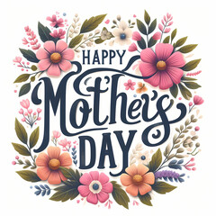 Wall Mural - Mother's day greeting card with beautiful blossom flowers