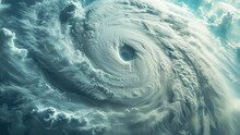 Hurricane Storm Clouds - Weather Satellite Aerial View (UltraHD 4K)