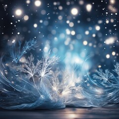 Wall Mural - blue christmas background