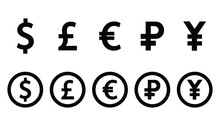 Set Of Money Symbols Vector