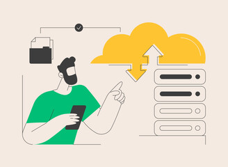 Wall Mural - cloud storage abstract concept vector illustration.