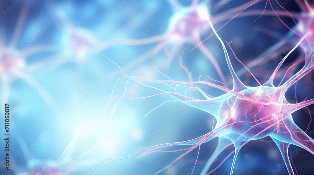 Medical Background With Nerve Cells And Neurons Neurological Concepts 